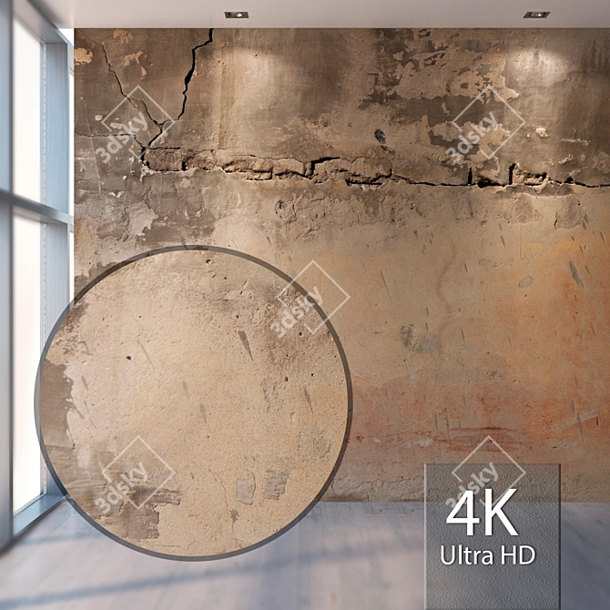 Seamless Plaster Texture - 4K Maps & Material 3D model image 1