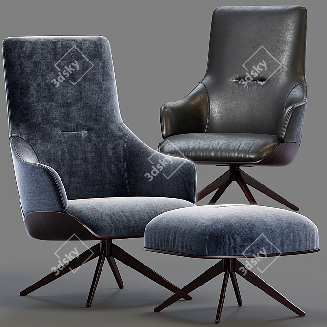 Luxurious Kensington High Back Armchair 3D model image 1