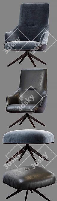 Luxurious Kensington High Back Armchair 3D model image 2