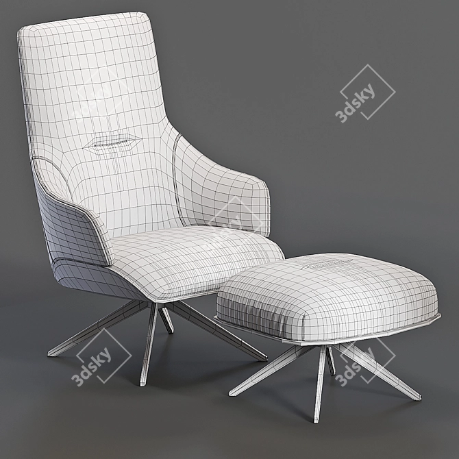 Luxurious Kensington High Back Armchair 3D model image 3