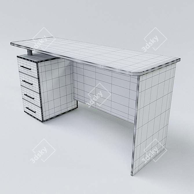Modern Compact Computer Desk 3D model image 3