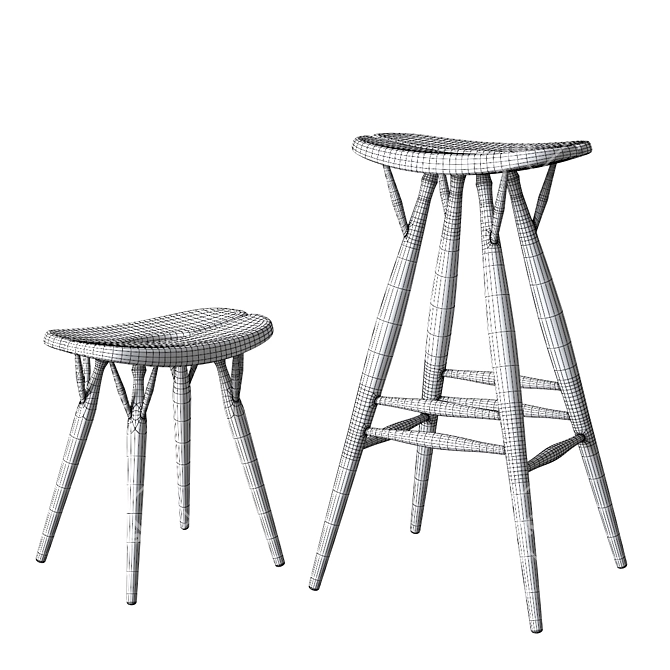 Artek Pirkka Stools: Iconic Finnish Design 3D model image 3