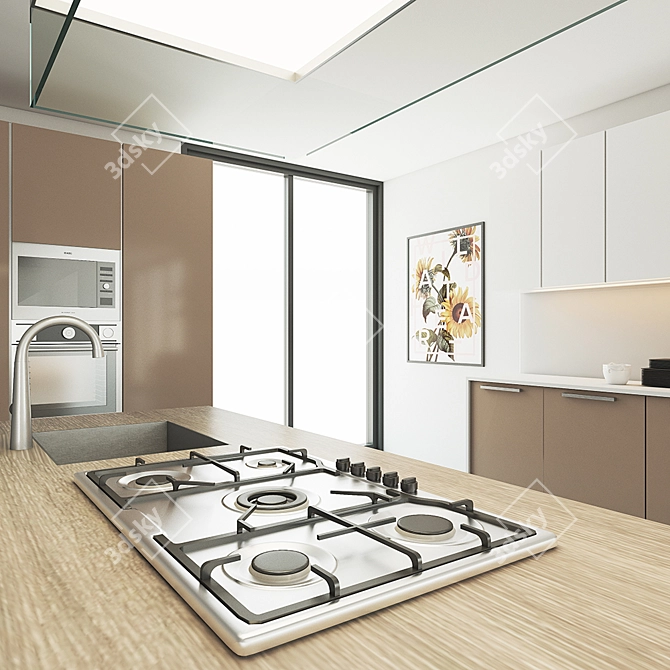  Sleek Kitchen Design: Polys 1,041,354 3D model image 2