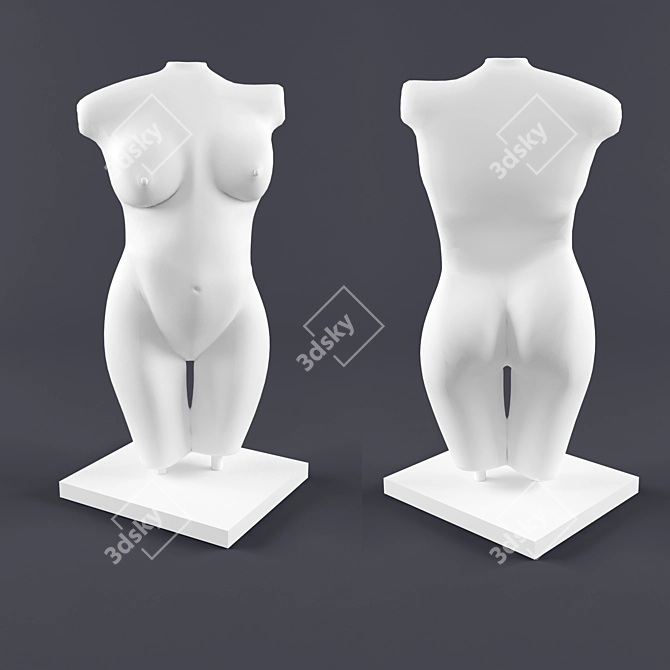 Graceful Female Sculpture: 3D Model 3D model image 1