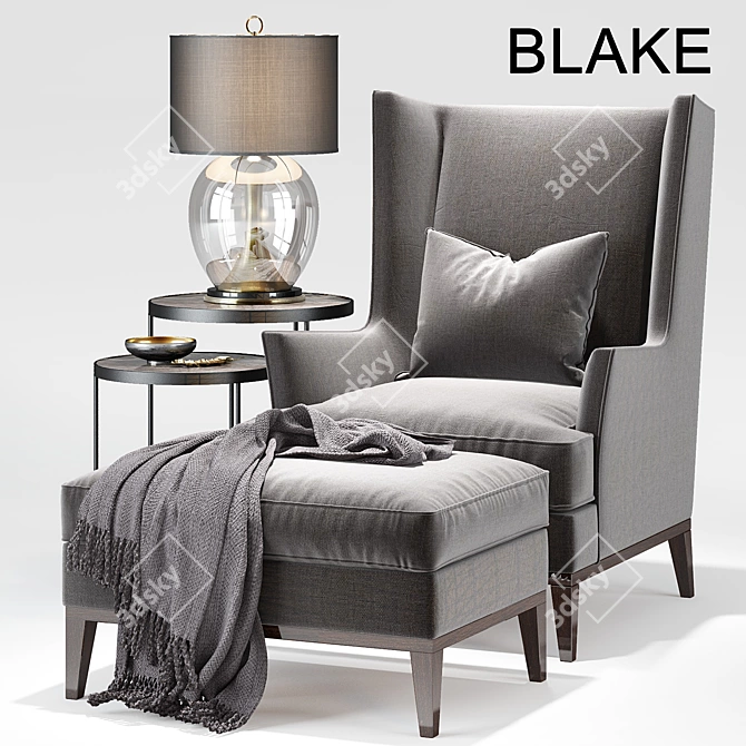 Modern Elegance: Blake Chair Set 3D model image 1