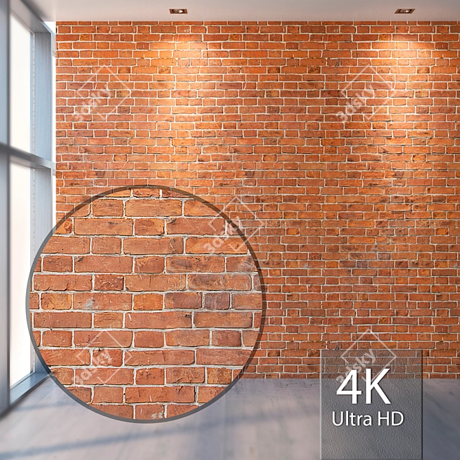 Seamless Brick Texture 3D model image 1