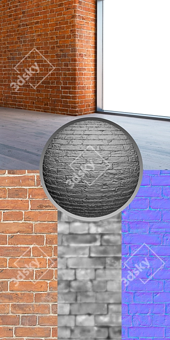 Seamless Brick Texture 3D model image 3