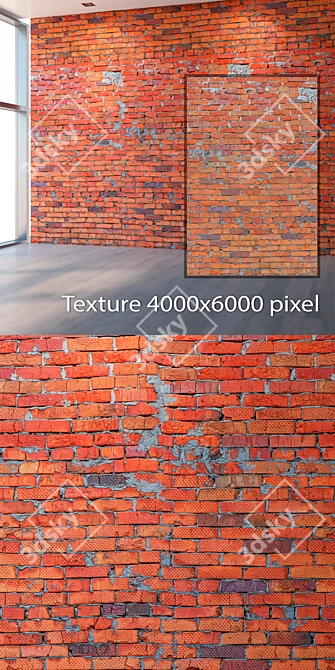 Seamless Red Brick Texture - 4K 3D model image 2