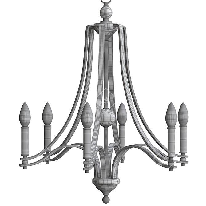 Elegant Evington Chandelier by Feiss 3D model image 2