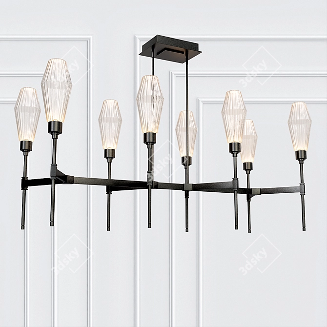 Elegant Aalto Linear Chandelier 3D model image 1