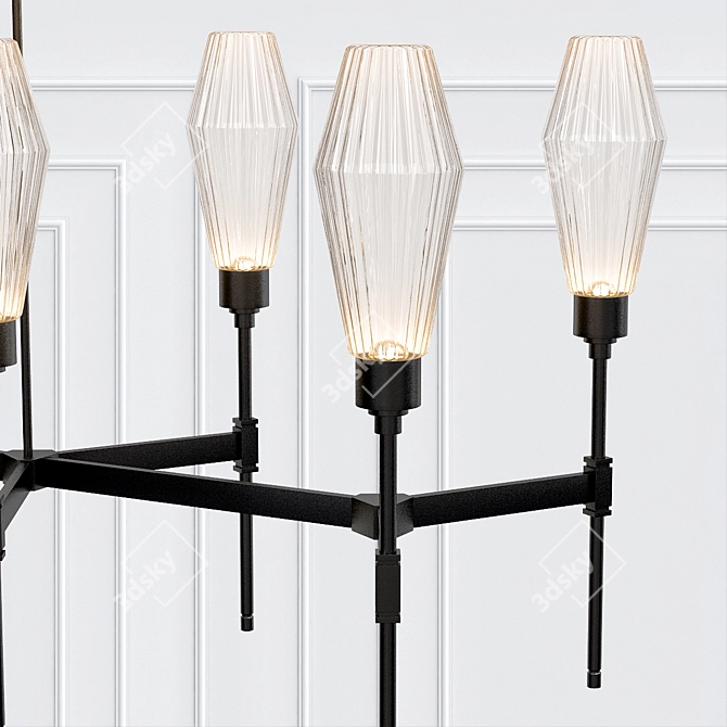 Elegant Aalto Linear Chandelier 3D model image 2