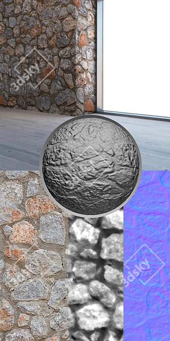 Seamless 4K Natural Stone Texture 3D model image 3