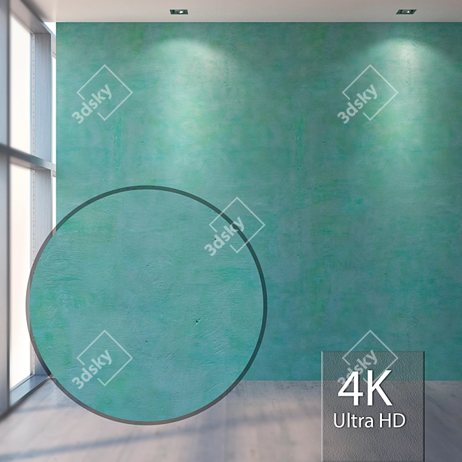 Seamless Plaster Texture Kit 3D model image 1