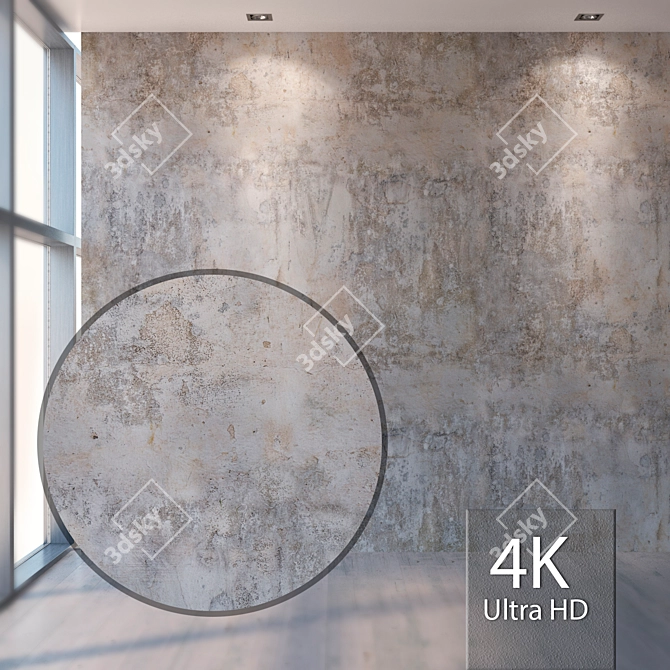 Seamless Plaster Texture 4K 3D model image 1