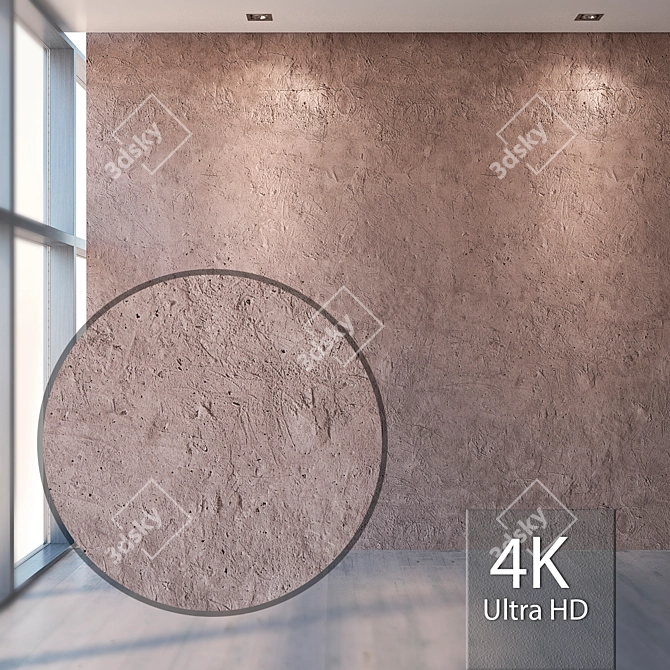 Seamless Plaster Texture 4K 3D model image 1