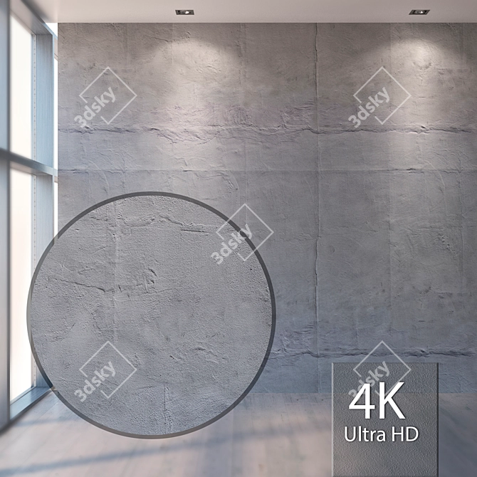 Seamless Plaster Texture 4K 3D model image 1