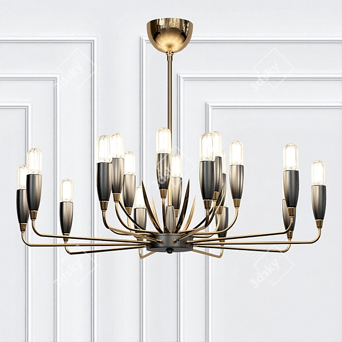 Elegant Intrigue: Arteriors Hardy Chandelier 3D model image 1