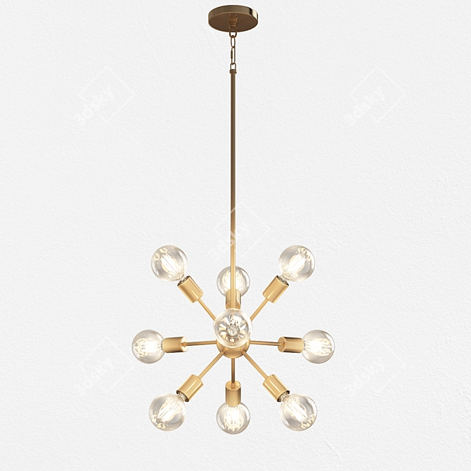 Luxurious Glow Chandelier: Limelight 3D model image 1