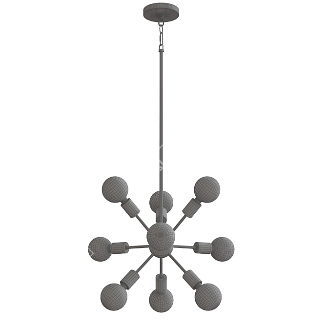 Luxurious Glow Chandelier: Limelight 3D model image 2