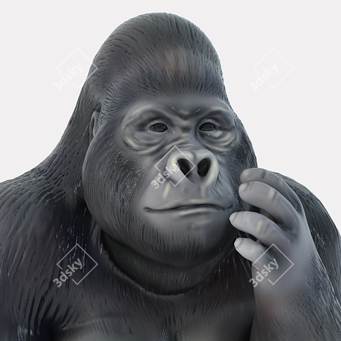 Gorilla Figurine: Detailed 3D Model 3D model image 2