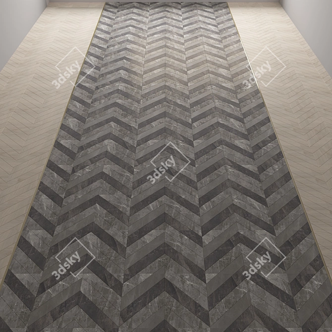 Elegant Wood and Marble Flooring 3D model image 3