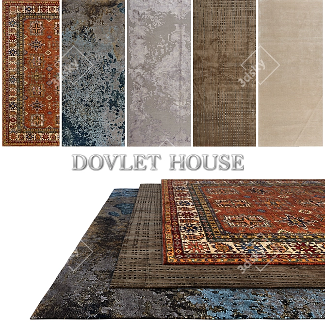 DOVLET HOUSE Carpets - 5 Pieces (Part 304) 3D model image 1