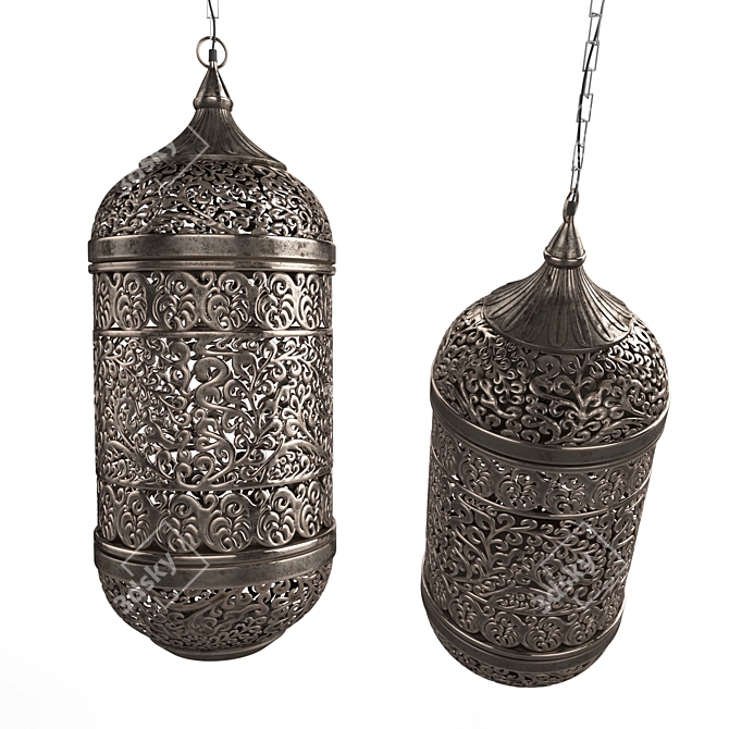 Exquisite Moroccan Pendant Lighting 3D model image 1