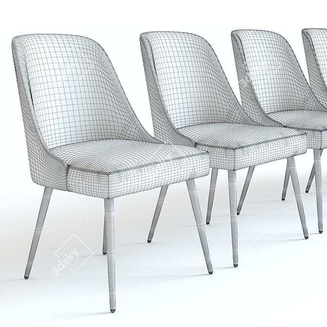 West Elm Velvet Dining Chair - 3D Model 3D model image 2