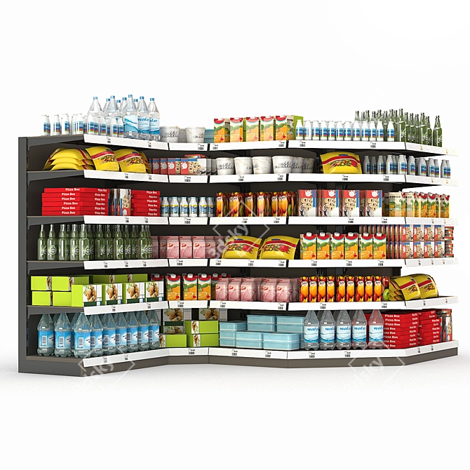 Store Rack Filling Options 3D model image 1