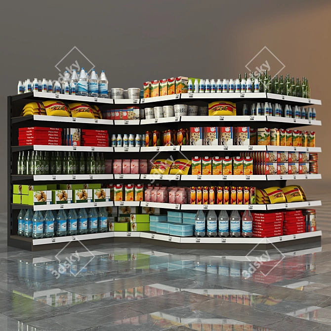 Store Rack Filling Options 3D model image 2