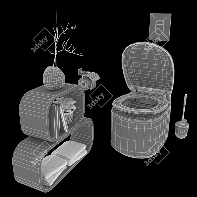 Hygienic GROHE SENSIA ARENA WC: The Ultimate Sanitary Solution 3D model image 3