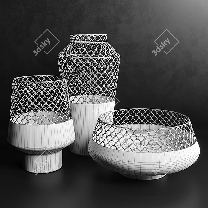  Elegance in Five Vases 3D model image 2