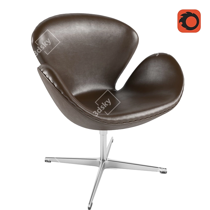 Swan Chair: Elegant Modern Style 3D model image 1