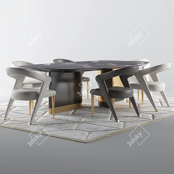 Elegant Bizzotto IKAT Table 3D model image 1