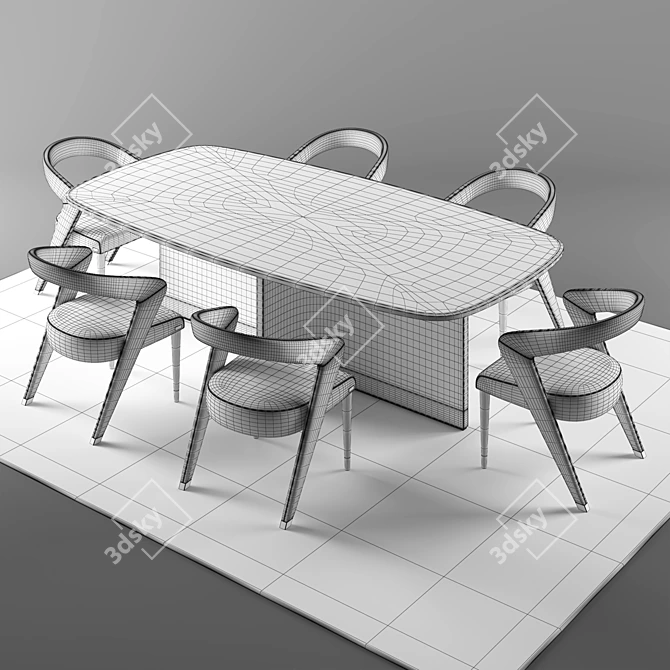 Elegant Bizzotto IKAT Table 3D model image 3