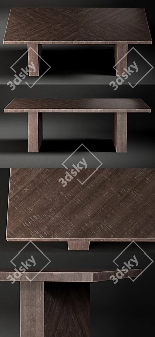 Modern Alexa Rectangular Dining Table - Realistic 3D Model 3D model image 2