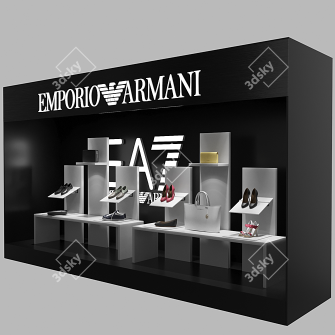 Sleek Emporio Armani Display 3D model image 1