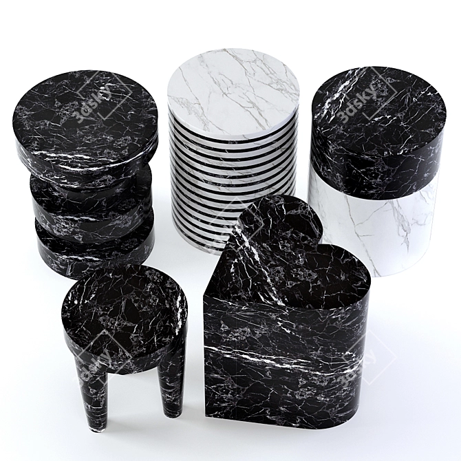 Elegant Kelly Wearstler Stools: Elevated Style for Sophisticated Spaces 3D model image 2