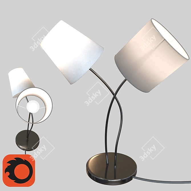 EGLO Anodized Aluminum Table Lamp 3D model image 2