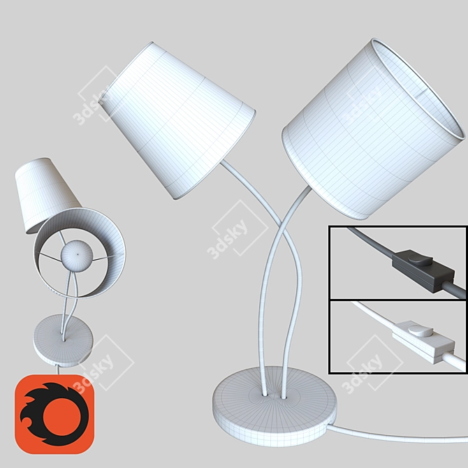 EGLO Anodized Aluminum Table Lamp 3D model image 3