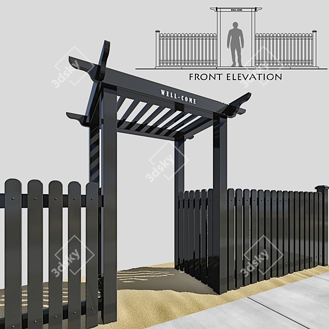 Versatile Outdoor Pergola: Transform Your Garden 3D model image 1