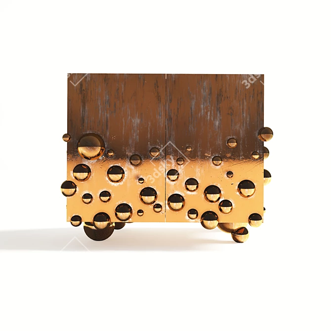 Golden Vintage Chest of Drawers 3D model image 2