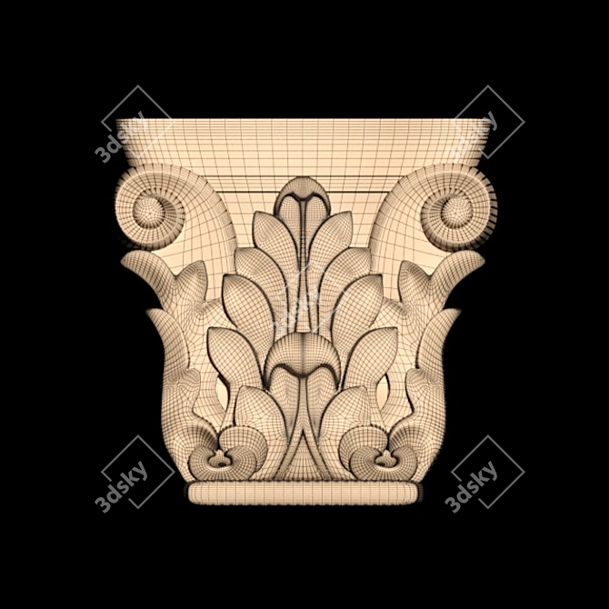 Title: Carved CNC Capital 3D model image 2