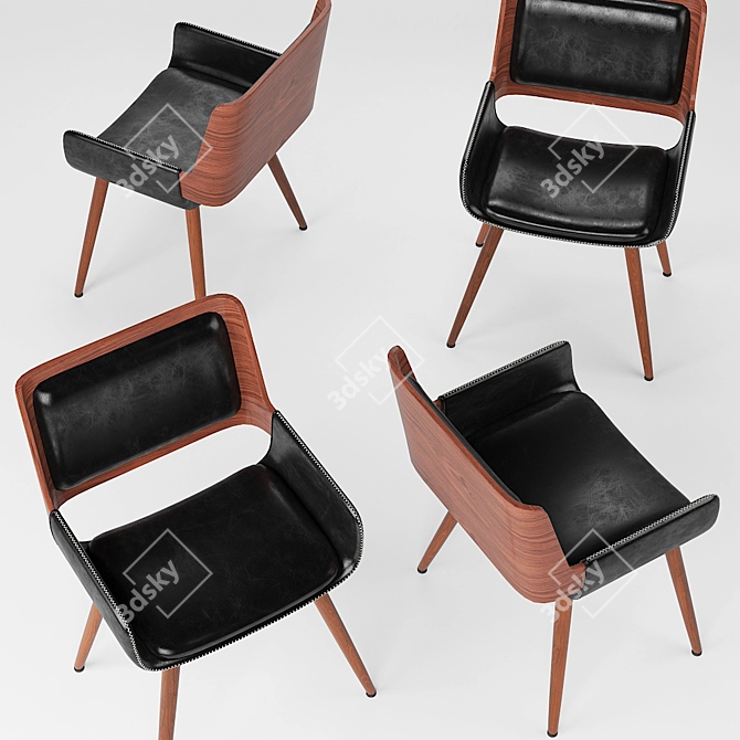 Carson Carrington Kjerringvag Black Leisure Chair 3D model image 3
