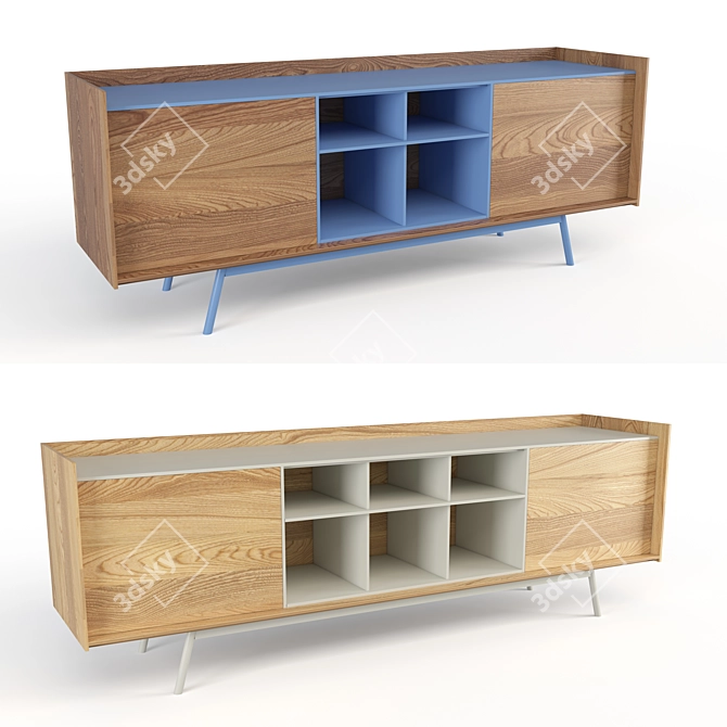 Essential Wood Sideboard: Edge 3D model image 2