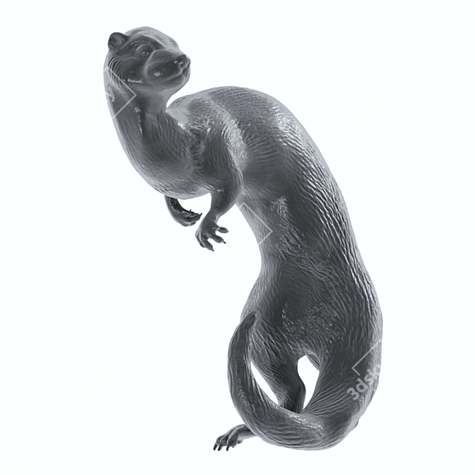 Artistic Ferret Sculpture - 3D Printed 3D model image 1