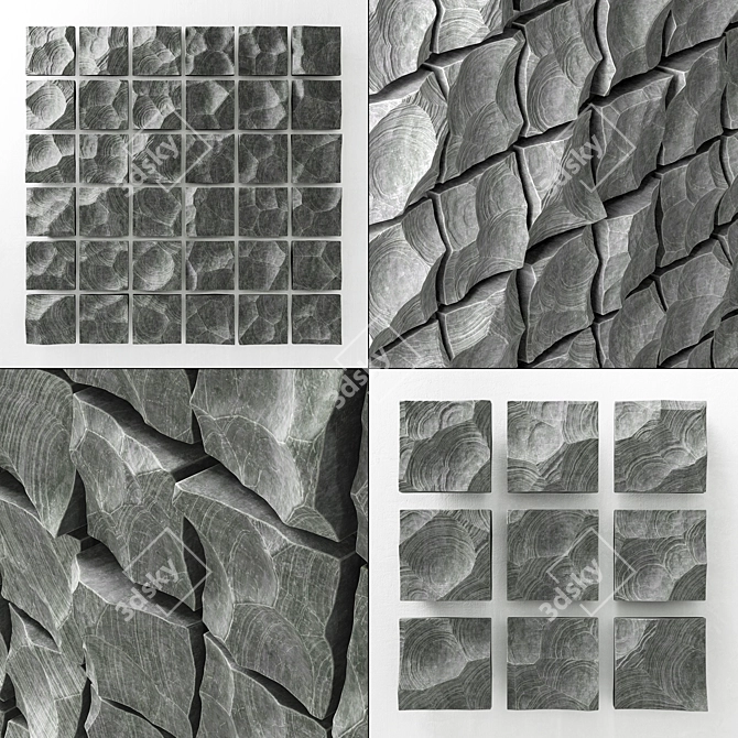 Rock Stone Decor Panel | High-Quality 3D Texture 3D model image 1