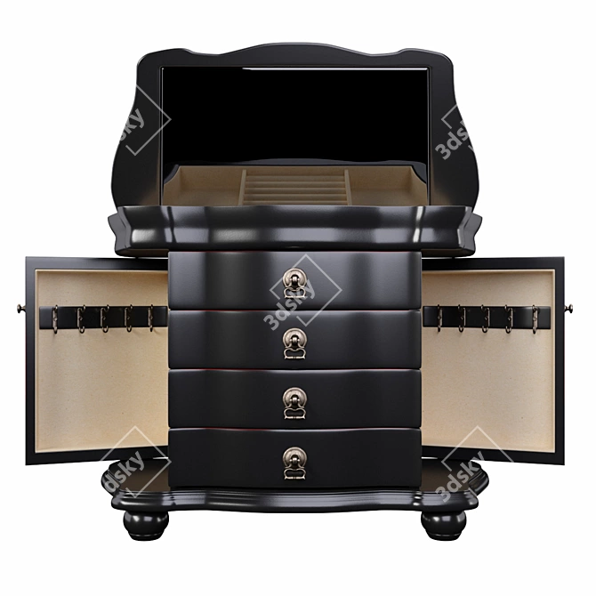 Elegant Louis Jewelry Chest 3D model image 1