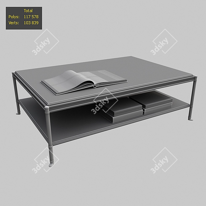 Luxurious Hollyhunt D'orsay Cocktail Table 3D model image 2