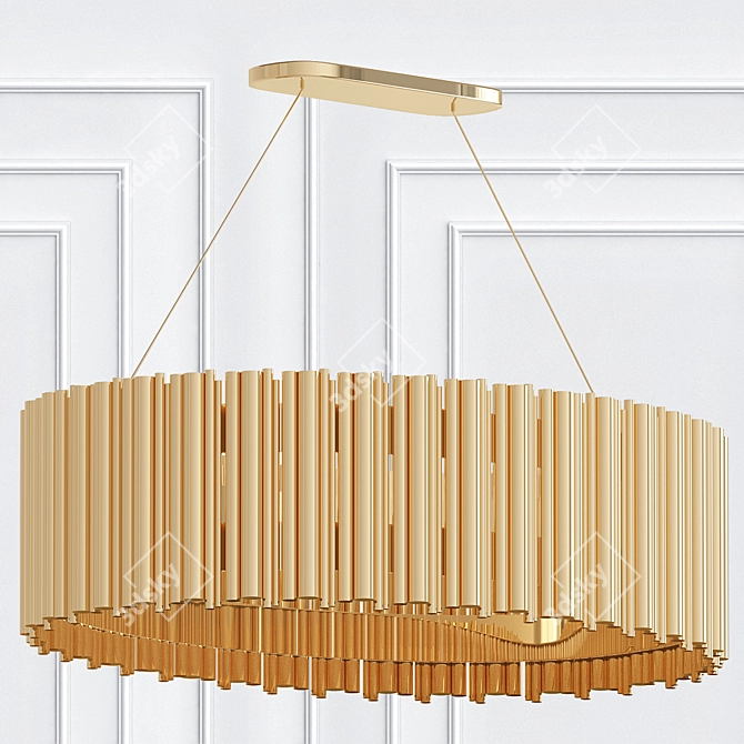 Elegant Oval Pendant Light 3D model image 1